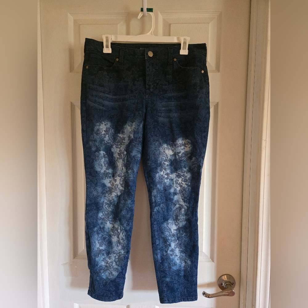 Bandolino Dark Blue Patterned Ankle Jeans